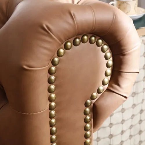Bellemave® 88.5" Classic Chesterfield Sofa Faux Leather - Bellemave