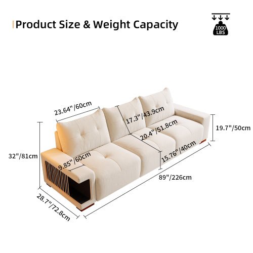 Bellemave® 89" Modern Cat Nest Sofa,Comfy Couch with Waterproof and Cat Scratch Resistant Fabric - Bellemave