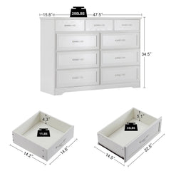 Bellemave® 9 Drawer Long Dresser with Antique Handles - Bellemave