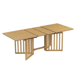 Bellemave® 9 - Piece Farmhouse 83.9" Extendable Dining Table Set with 2 12 - inch Removable Leaves and 8 Upholstered Dining Chairs - Bellemave
