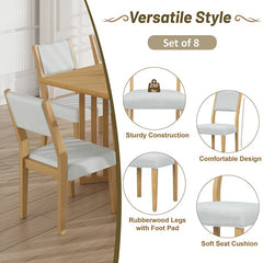 Bellemave® 9 - Piece Farmhouse 83.9" Extendable Dining Table Set with 2 12 - inch Removable Leaves and 8 Upholstered Dining Chairs - Bellemave