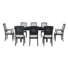 Bellemave® 9 - Pieces Rustic Extendable Dining Table Set with Removable Leaf , 6 Upholstered Armless Dining Chairs and 2 Padded Arm Chairs - Bellemave