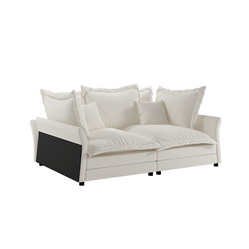 Bellemave® 90.55" Modern Comfy Upholstered Sofa Cloud Couch with Multiple Large Soft Pillows,Convertible Deep Seat Chaise Longue - Bellemave