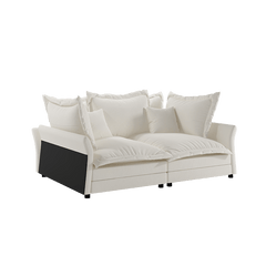 Bellemave® 90.55" Modern Comfy Upholstered Sofa Cloud Couch with Multiple Large Soft Pillows,Convertible Deep Seat Chaise Longue - Bellemave