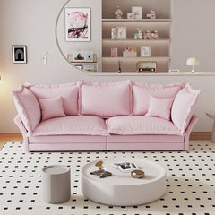 Bellemave® 90.55" Modern Comfy Upholstered Sofa Cloud Couch with Multiple Large Soft Pillows,Convertible Deep Seat Chaise Longue - Bellemave