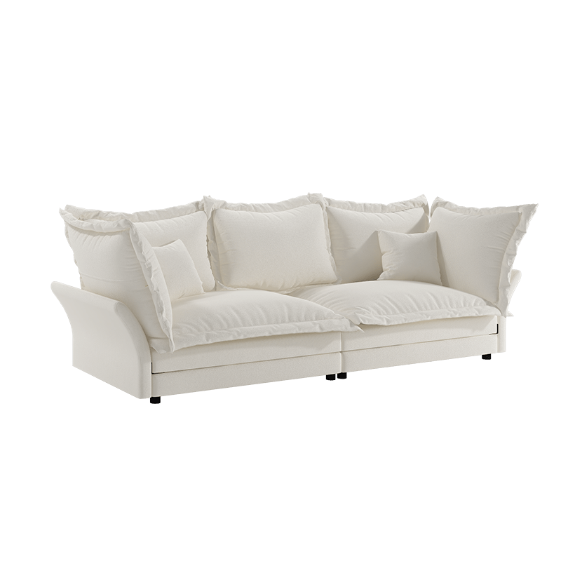 Bellemave® 90.55" Modern Comfy Upholstered Sofa Cloud Couch with Multiple Large Soft Pillows,Convertible Deep Seat Chaise Longue - Bellemave