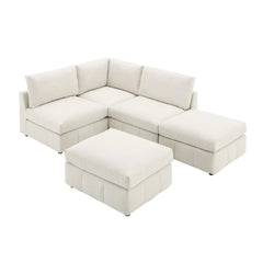 Bellemave® 93" L - Shaped Modern Sectional Sofa with Vertical Stripes with Convertible Ottomans - Bellemave