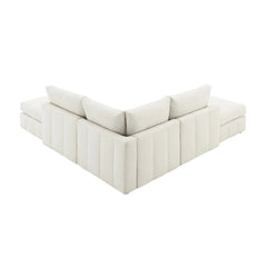 Bellemave® 93" L - Shaped Modern Sectional Sofa with Vertical Stripes with Convertible Ottomans - Bellemave