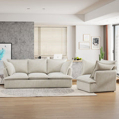 Bellemave® 94" Modern 3+1 Seater Sectional Cloud Sofa with 2 Armrest Pillows - Bellemave