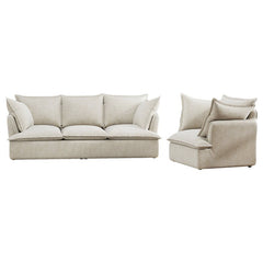 Bellemave® 94" Modern 3+1 Seater Sectional Cloud Sofa with 2 Armrest Pillows - Bellemave