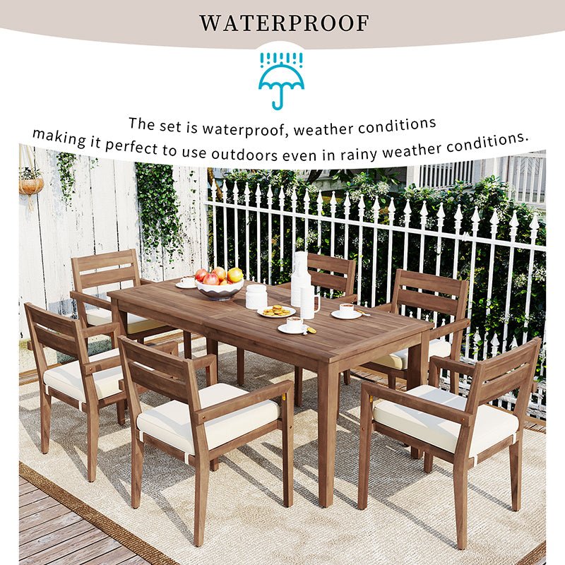 Bellemave® Acacia Wood Outdoor Dining Table And Chairs Suitable - Bellemave