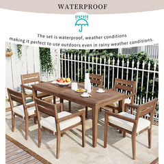 Bellemave® Acacia Wood Outdoor Dining Table And Chairs Suitable - Bellemave