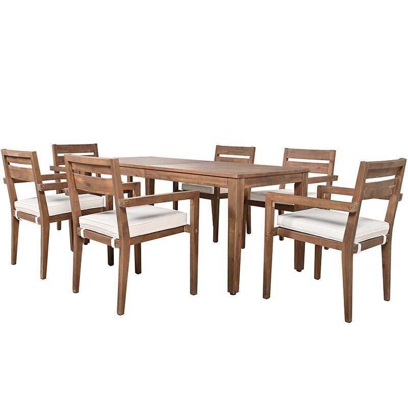 Bellemave® Acacia Wood Outdoor Dining Table And Chairs Suitable - Bellemave