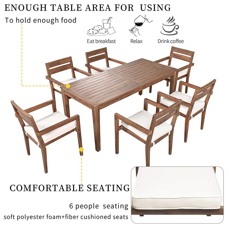 Bellemave® Acacia Wood Outdoor Dining Table And Chairs Suitable - Bellemave
