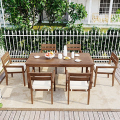Bellemave® Acacia Wood Outdoor Dining Table And Chairs Suitable - Bellemave
