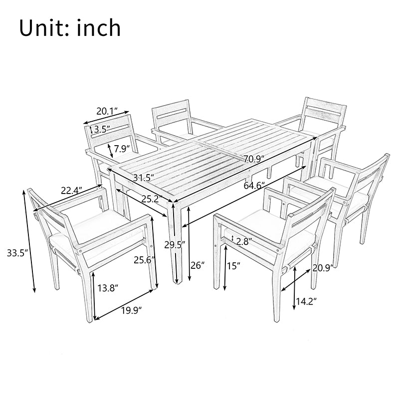 Bellemave® Acacia Wood Outdoor Dining Table And Chairs Suitable - Bellemave