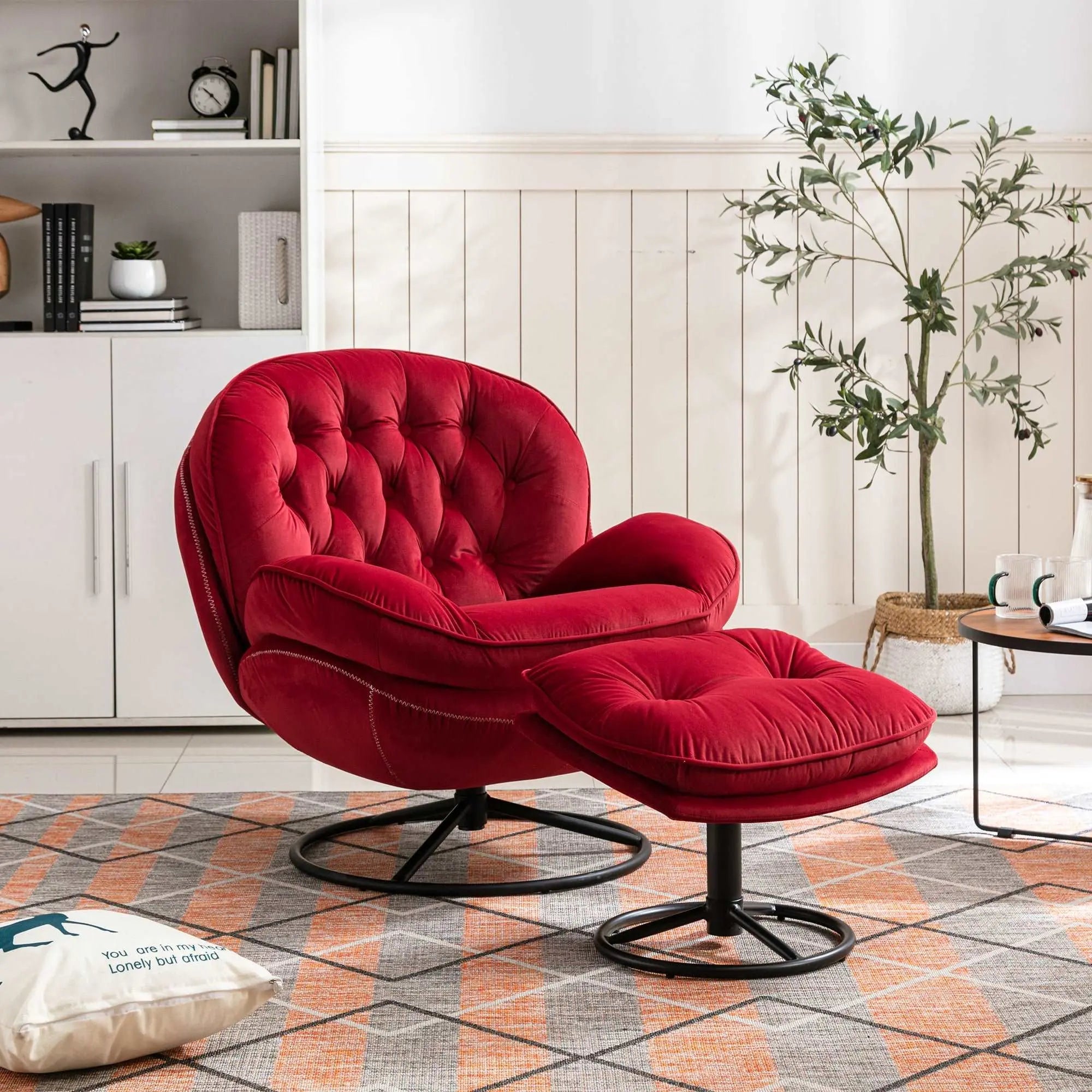 Bellemave® Accent chair TV Chair Living room Chair with Ottoman - Bellemave