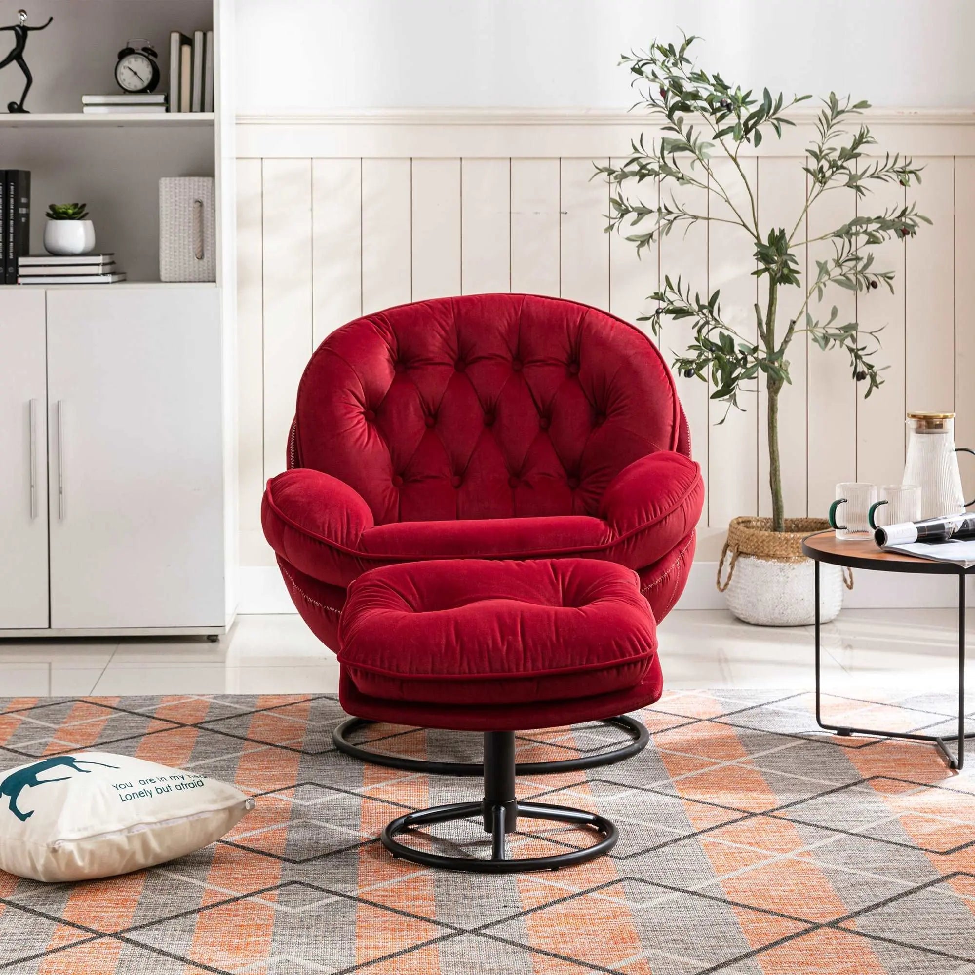 Bellemave® Accent chair TV Chair Living room Chair with Ottoman - Bellemave