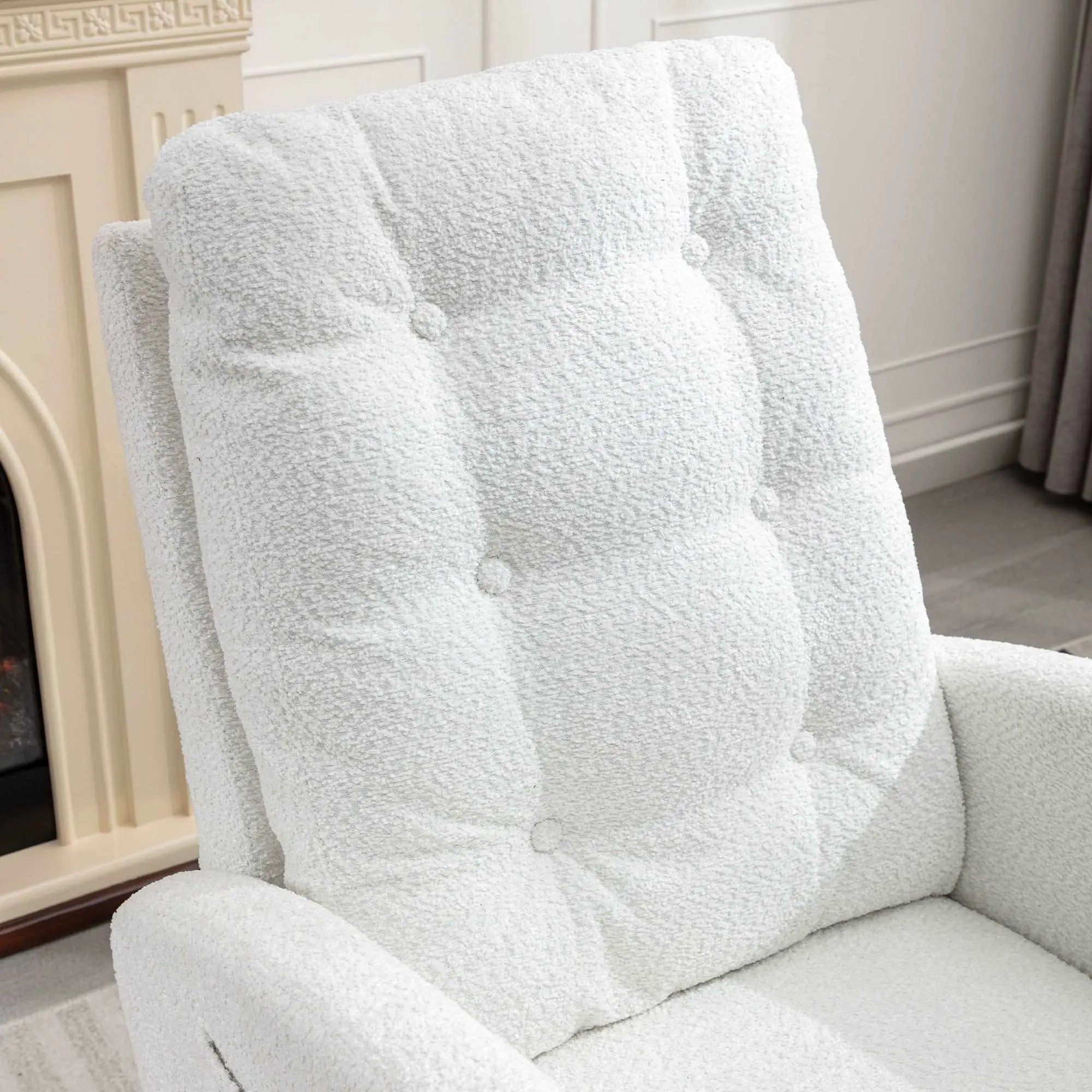 Bellemave® Accent Rocking Chair with Footrest High Back Rubber Wood Rocking Legs - Bellemave