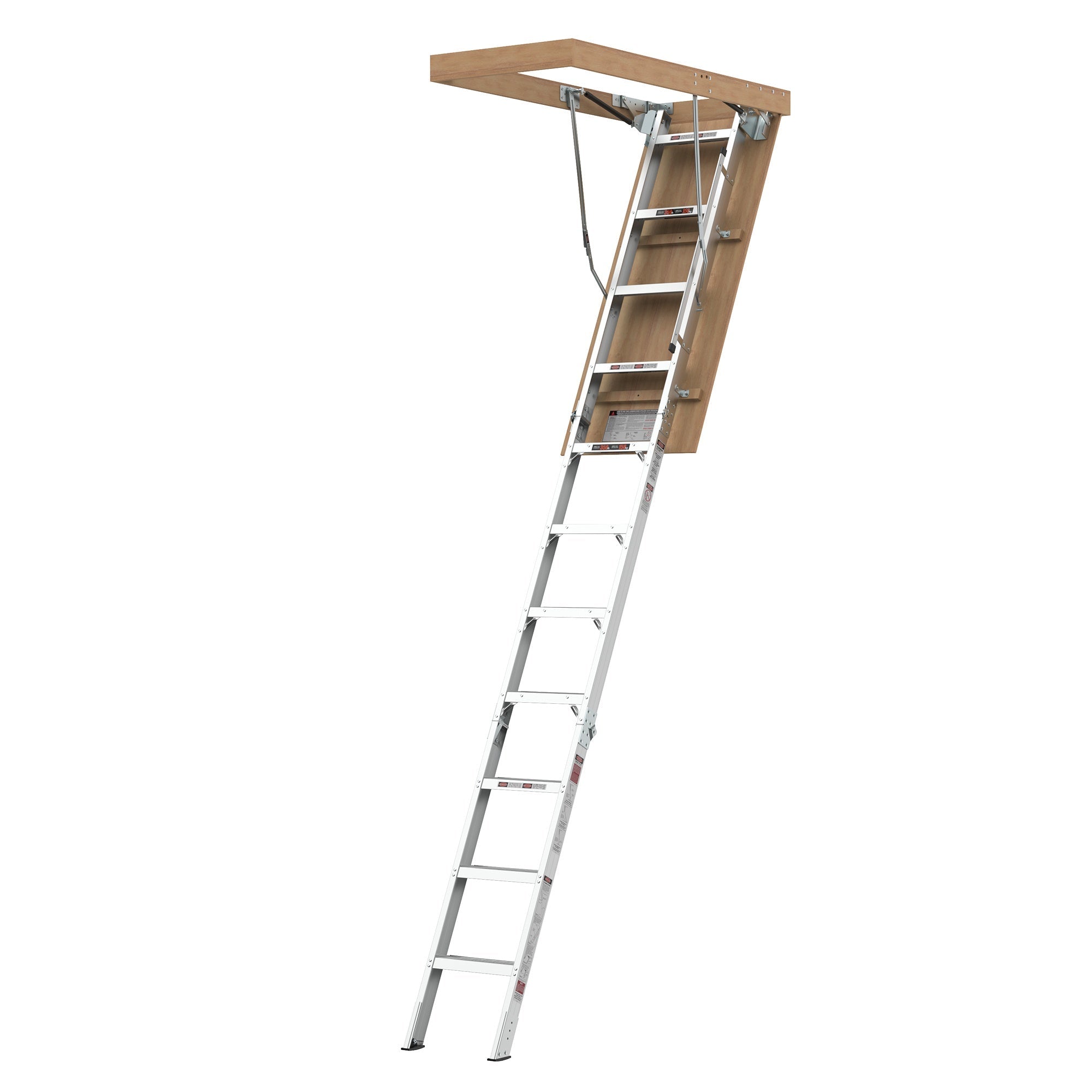 Bellemave® Aluminum Attic Ladder Pull Down System, Drop Down Ladder Stairs for Attic Access - Bellemave