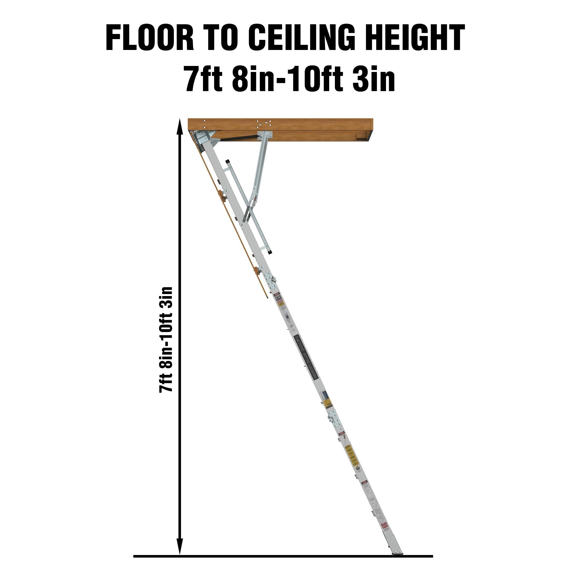 Bellemave® Aluminum Attic Ladder Pull Down System, Drop Down Ladder Stairs for Attic Access - Bellemave