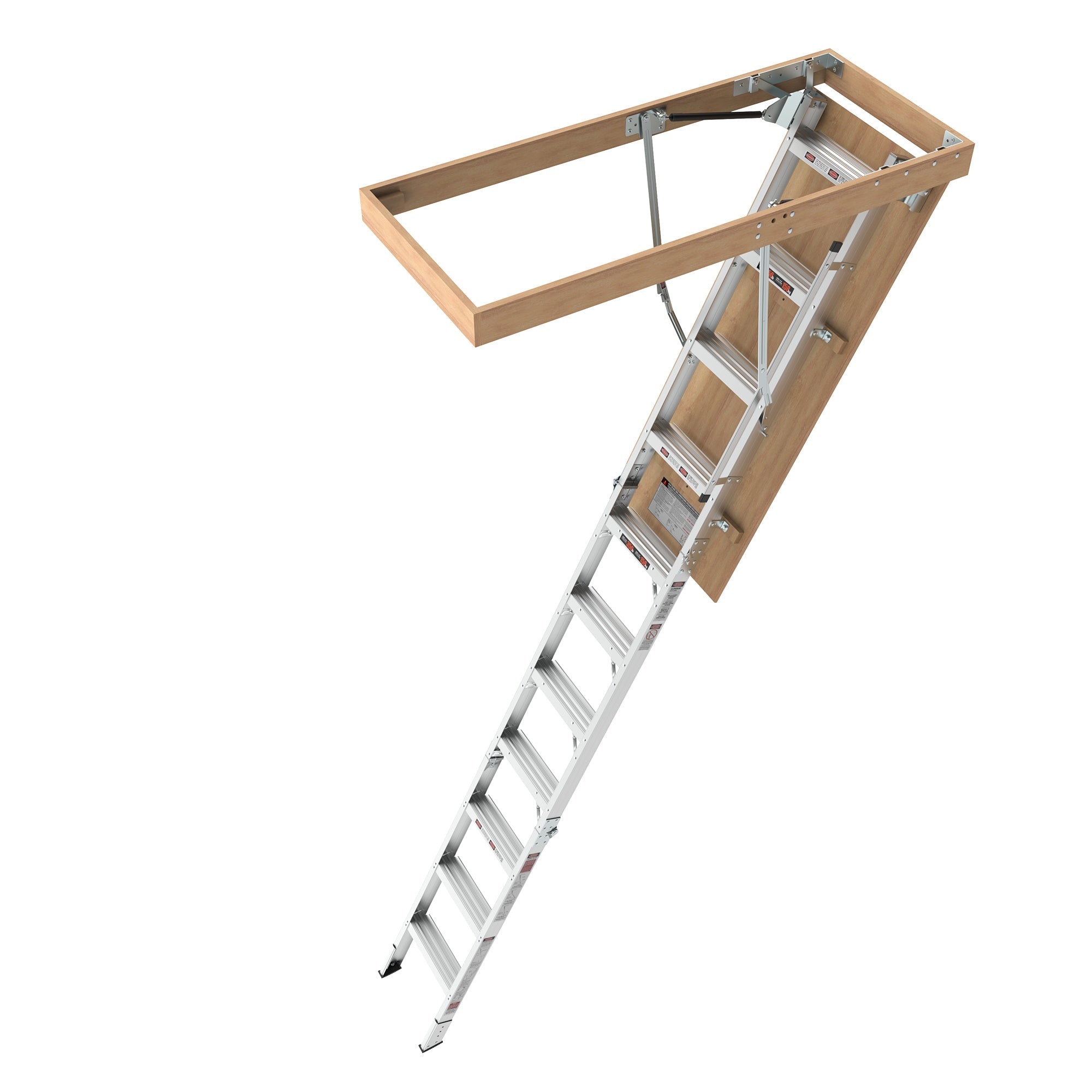 Bellemave® Aluminum Attic Ladder Pull Down System, Drop Down Ladder Stairs for Attic Access - Bellemave