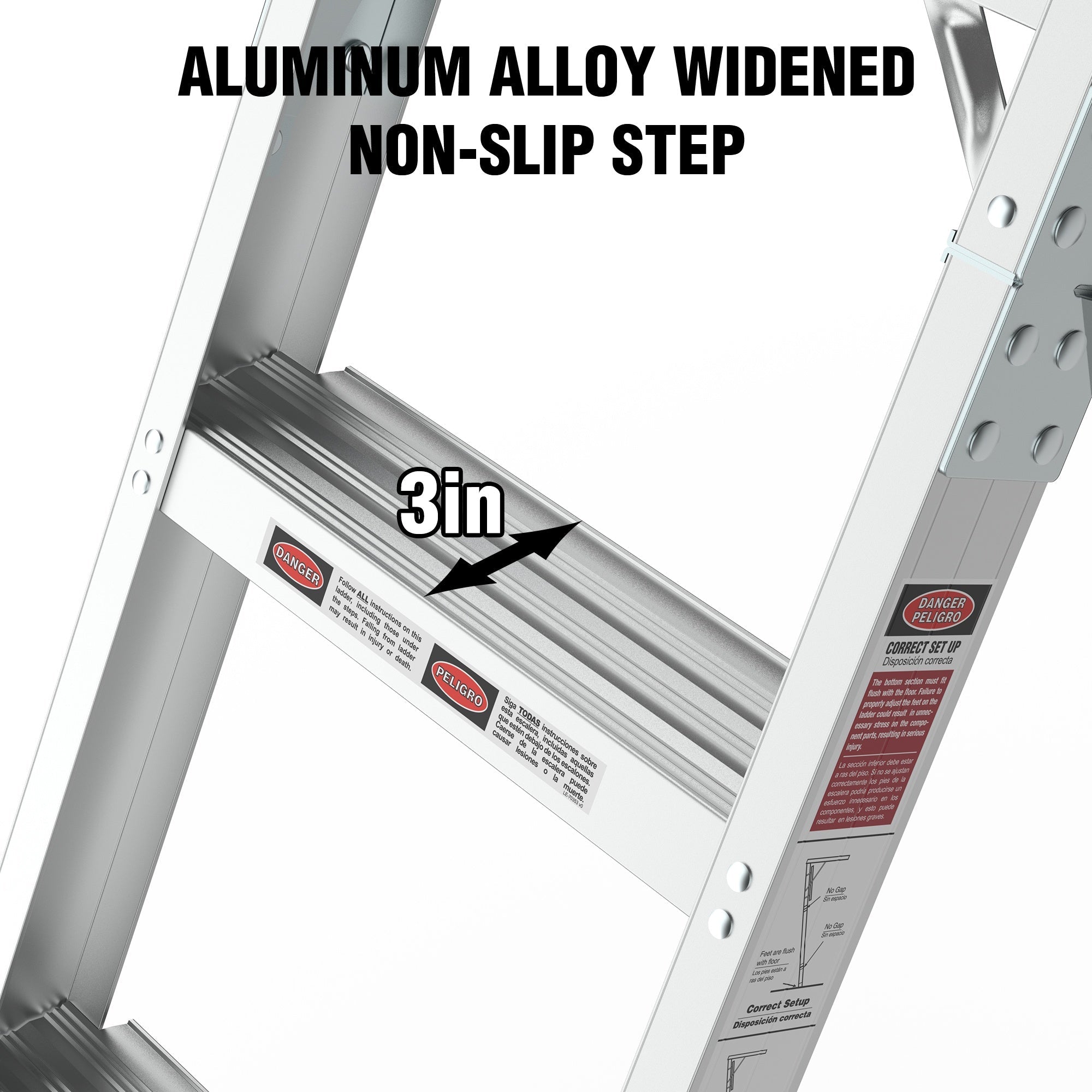 Bellemave® Aluminum Attic Ladder Pull Down System, Drop Down Ladder Stairs for Attic Access - Bellemave
