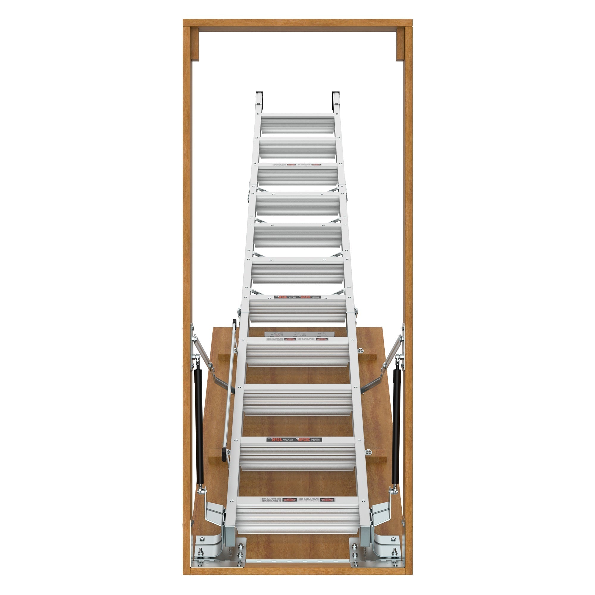 Bellemave® Aluminum Attic Ladder Pull Down System, Drop Down Ladder Stairs for Attic Access - Bellemave