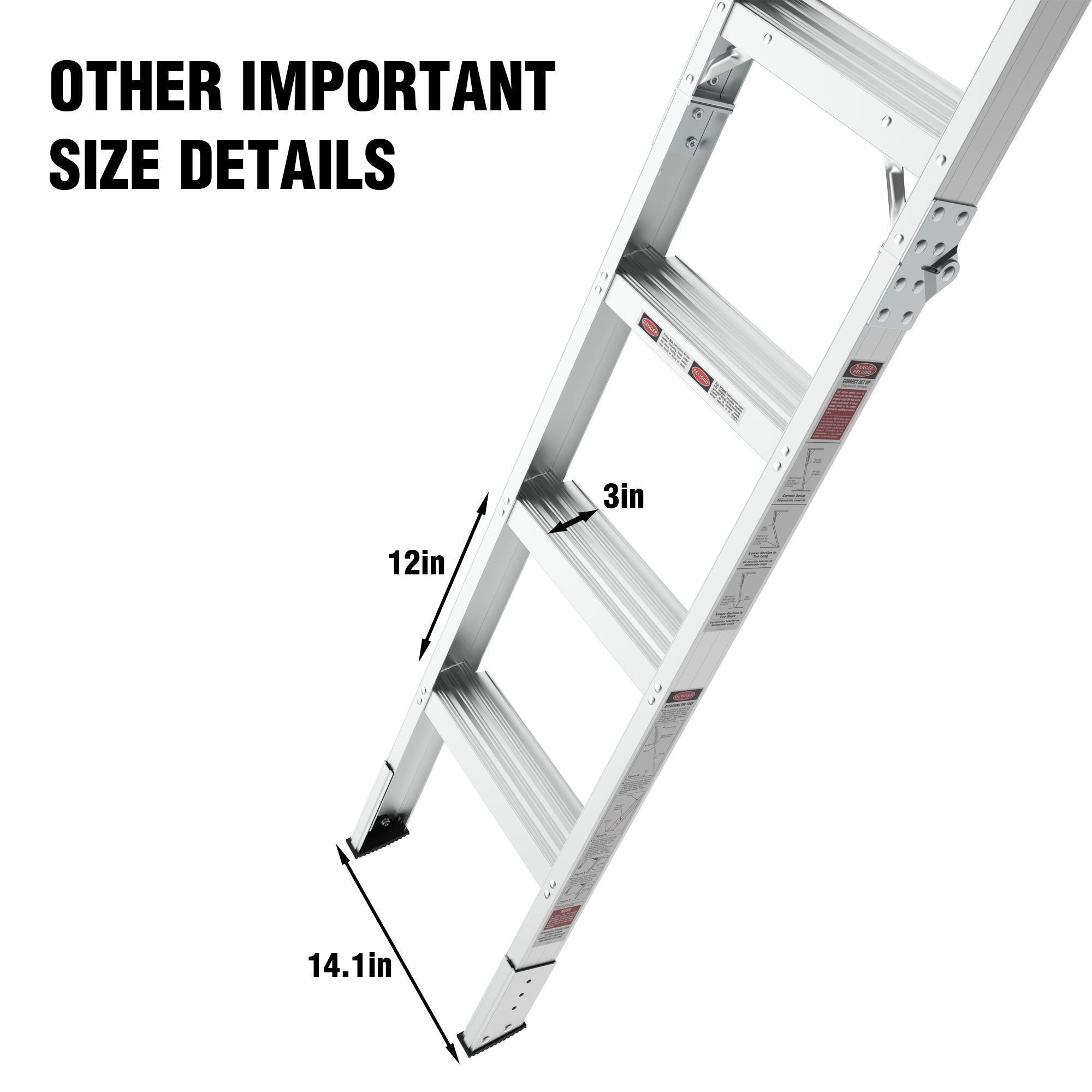Bellemave® Aluminum Attic Ladder Pull Down System, Drop Down Ladder Stairs for Attic Access - Bellemave