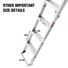 Bellemave® Aluminum Attic Ladder Pull Down System, Drop Down Ladder Stairs for Attic Access - Bellemave