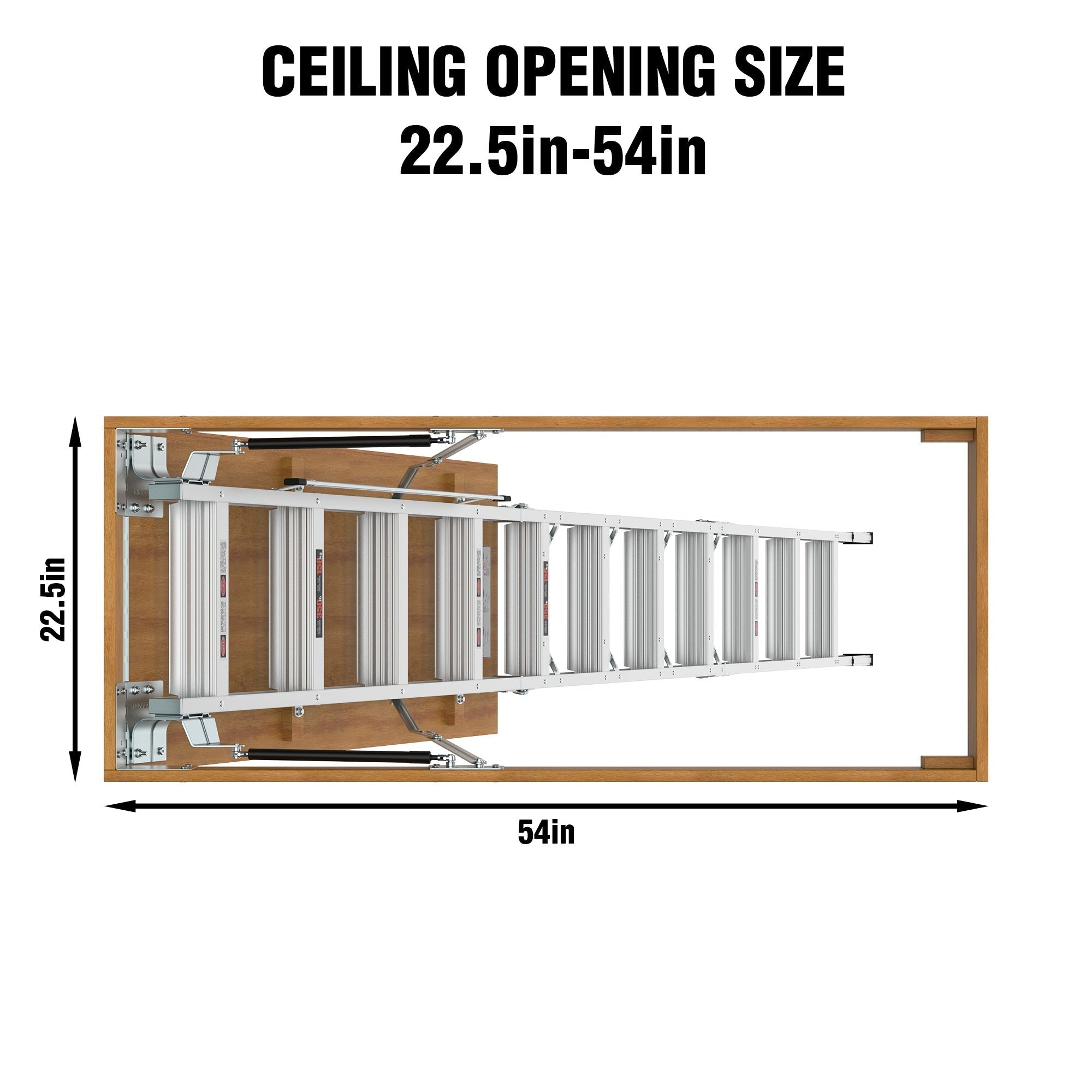 Bellemave® Aluminum Attic Ladder Pull Down System, Drop Down Ladder Stairs for Attic Access - Bellemave