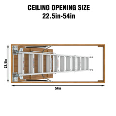 Bellemave® Aluminum Attic Ladder Pull Down System, Drop Down Ladder Stairs for Attic Access - Bellemave