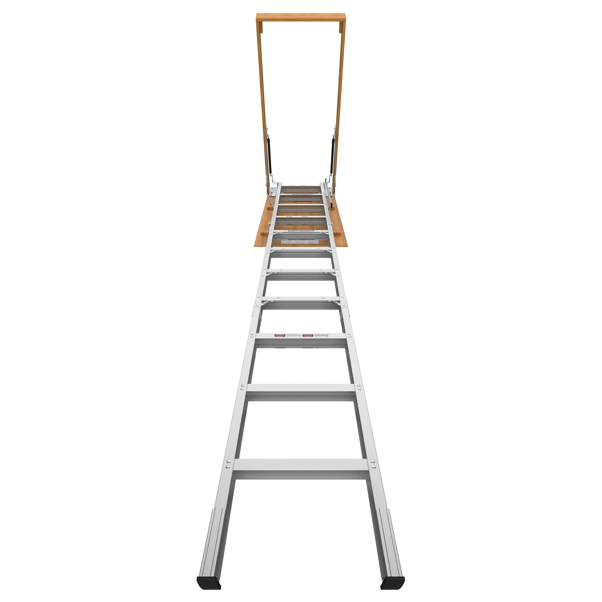 Bellemave® Aluminum Attic Ladder Pull Down System, Drop Down Ladder Stairs for Attic Access - Bellemave