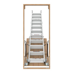 Bellemave® Aluminum Attic Ladder Pull Down System, Drop Down Ladder Stairs for Attic Access - Bellemave