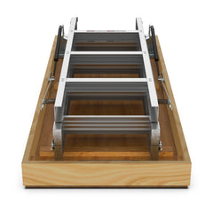 Bellemave® Aluminum Attic Ladder Pull Down System, Drop Down Ladder Stairs for Attic Access - Bellemave