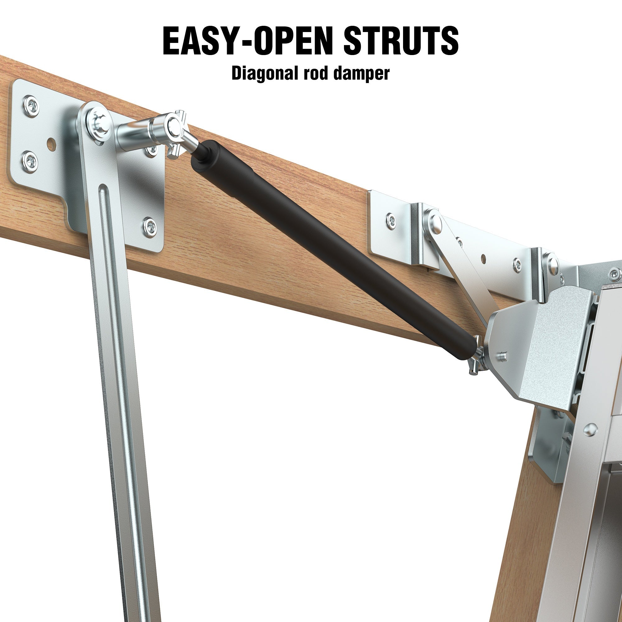 Bellemave® Aluminum Attic Ladder Pull Down System, Drop Down Ladder Stairs for Attic Access - Bellemave