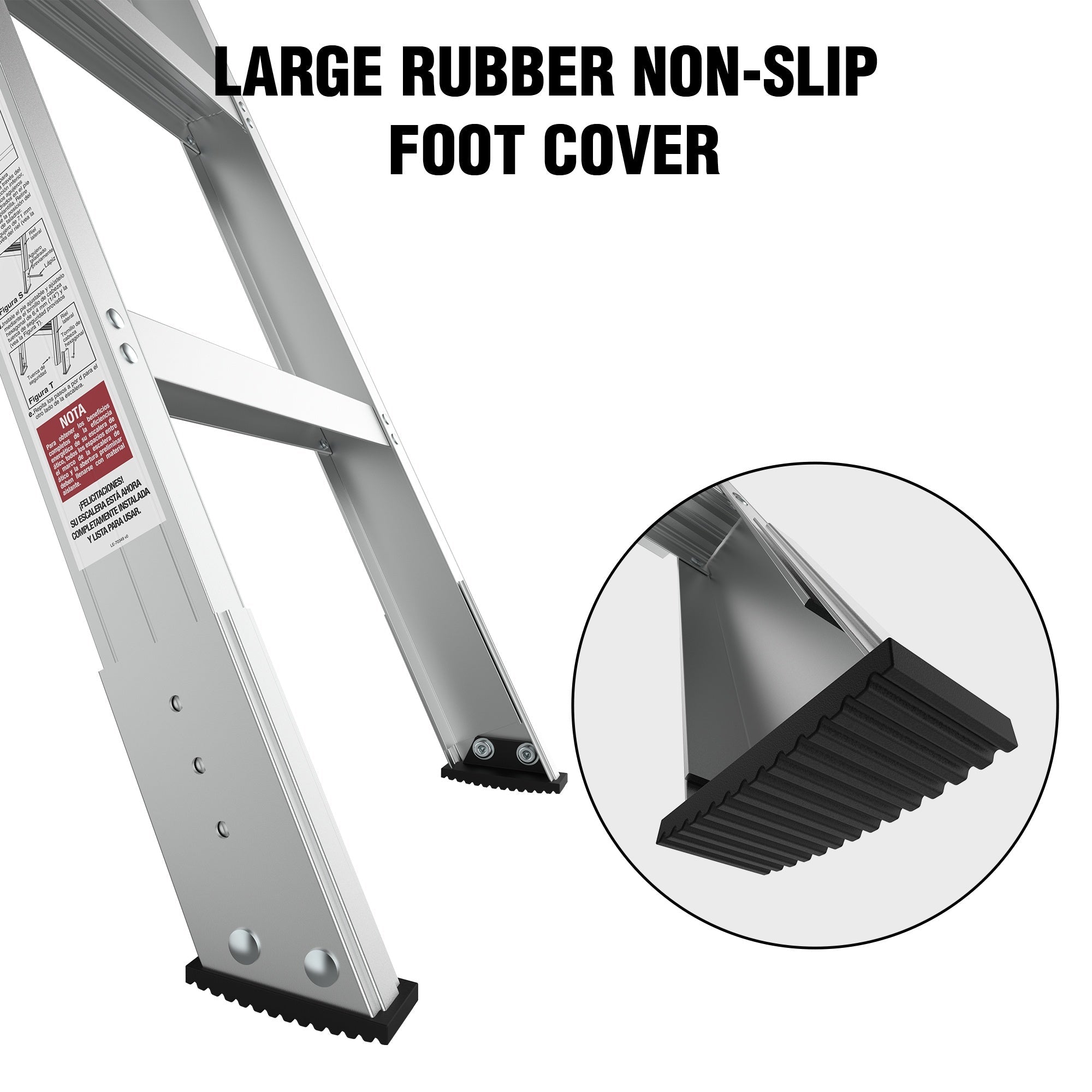 Bellemave® Aluminum Attic Ladder Pull Down System, Drop Down Ladder Stairs for Attic Access - Bellemave