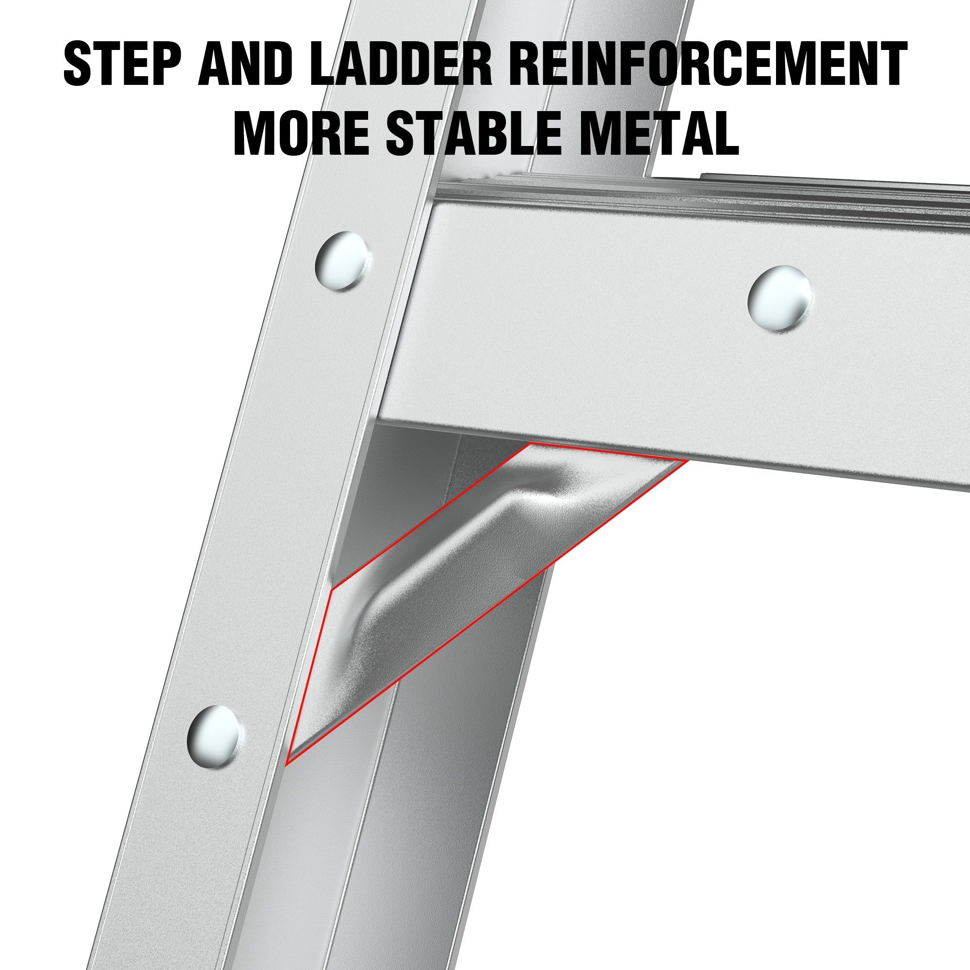 Bellemave® Aluminum Attic Ladder Pull Down System, Drop Down Ladder Stairs for Attic Access - Bellemave