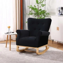 Bellemave® Baby Room High Back Rocking Nursery Chair with Comfortable Rocker Fabric Padded - Bellemave