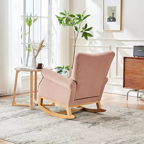 Bellemave® Baby Room High Back Rocking Nursery Chair with Comfortable Rocker Fabric Padded - Bellemave