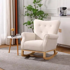 Bellemave® Baby Room High Back Rocking Nursery Chair with Comfortable Rocker Fabric Padded - Bellemave