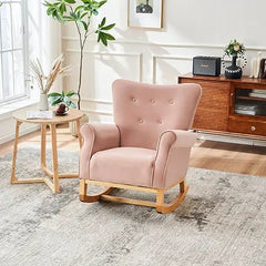 Bellemave® Baby Room High Back Rocking Nursery Chair with Comfortable Rocker Fabric Padded - Bellemave