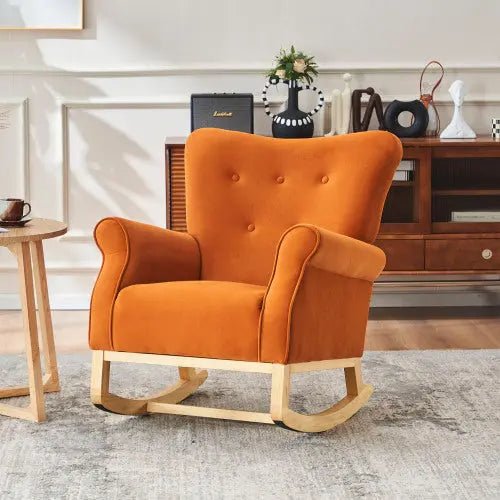 Bellemave® Baby Room High Back Rocking Nursery Chair with Comfortable Rocker Fabric Padded - Bellemave