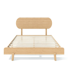 Bellemave® Bamboo Bed Frame with Headboard,Bamboo Platform Bed Frame with Rounded Headboard and Wood Slats,Easy Assembly - Bellemave