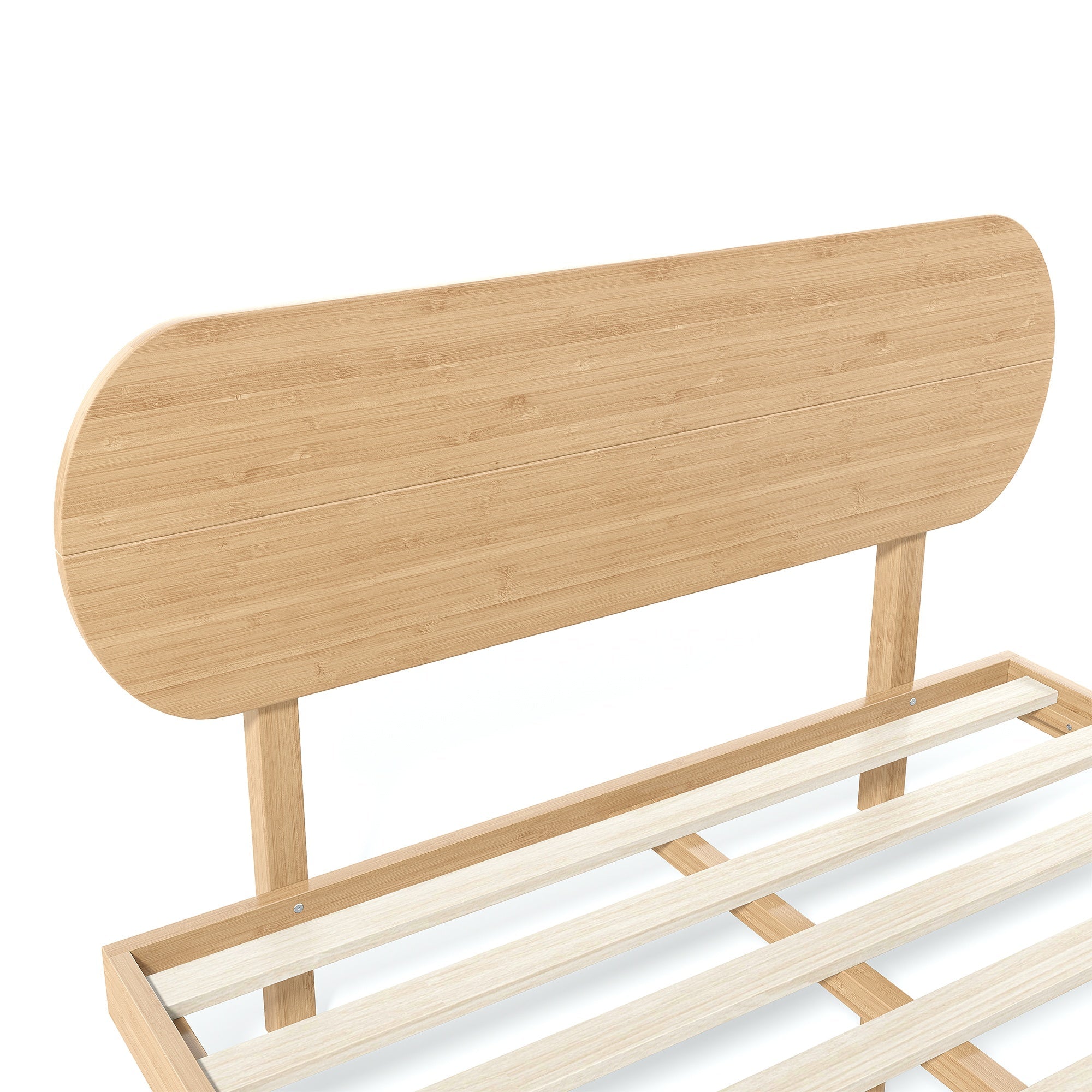 Bellemave® Bamboo Bed Frame with Headboard,Bamboo Platform Bed Frame with Rounded Headboard and Wood Slats,Easy Assembly - Bellemave