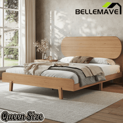 Bellemave® Bamboo Bed Frame with Headboard,Bamboo Platform Bed Frame with Rounded Headboard and Wood Slats,Easy Assembly - Bellemave