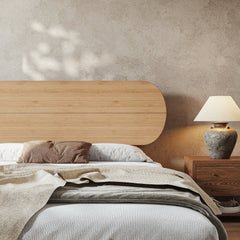 Bellemave® Bamboo Bed Frame with Headboard,Bamboo Platform Bed Frame with Rounded Headboard and Wood Slats,Easy Assembly - Bellemave