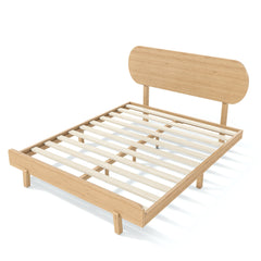 Bellemave® Bamboo Bed Frame with Headboard,Bamboo Platform Bed Frame with Rounded Headboard and Wood Slats,Easy Assembly - Bellemave