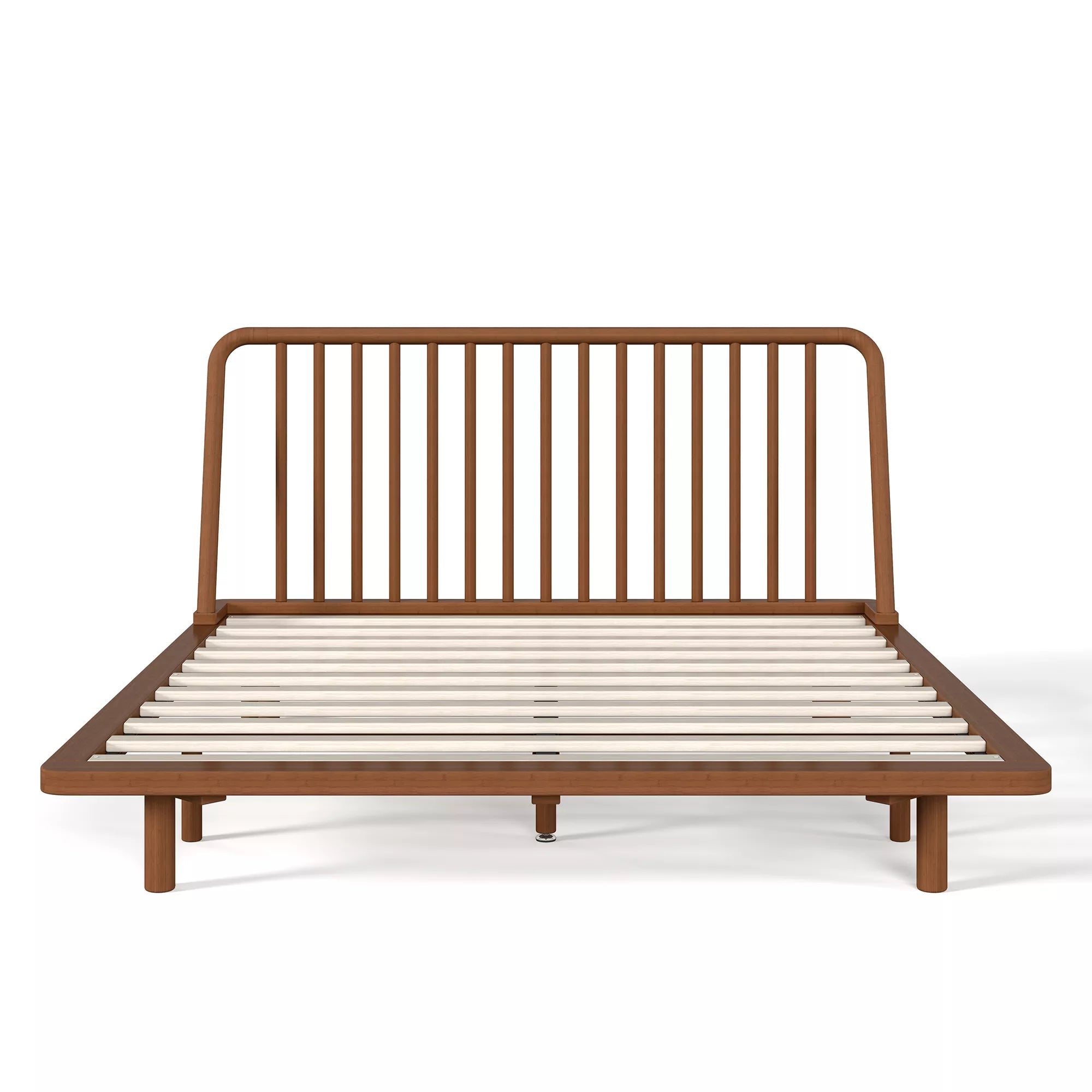 Bellemave® Bamboo Platform Bed Frame with Headboard, Slanted Slat Design and Support Slats - Bellemave