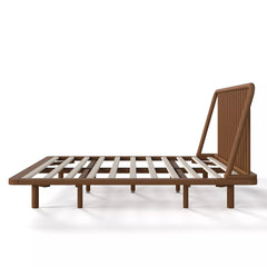 Bellemave® Bamboo Platform Bed Frame with Headboard, Slanted Slat Design and Support Slats - Bellemave